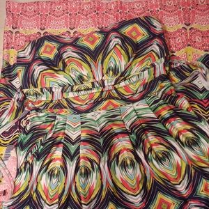 Patterned Strapless Dress